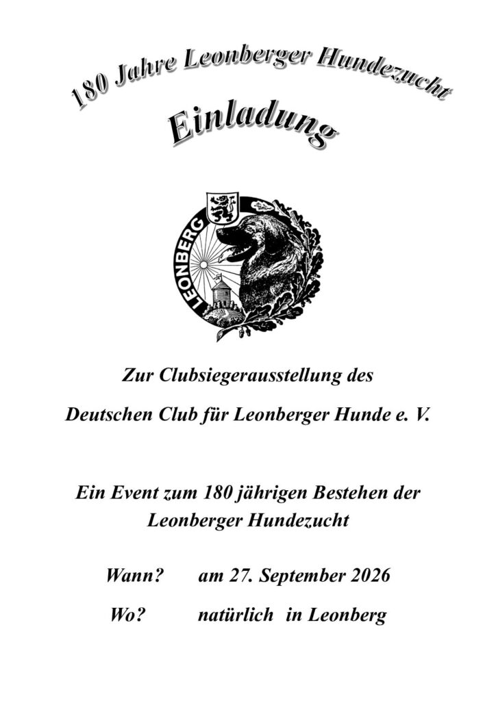 Einladung Clubschau Leonberg 2026